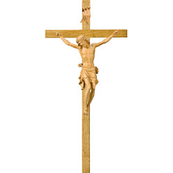 Cristo Pisa en cruz de roble